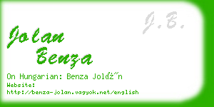 jolan benza business card